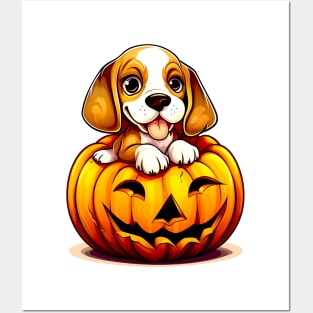 Beagle Dog inside Pumpkin #2 Posters and Art